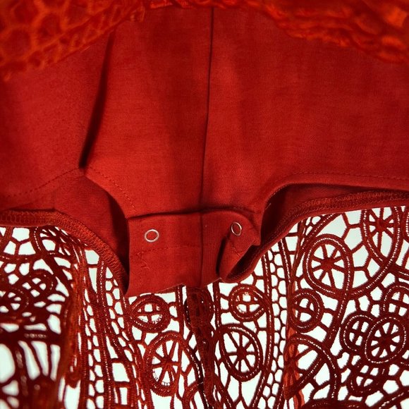 Lovers + Friends Dress Red Blush Cutout Lace Open Back Sleeveless - Picture 6 of 12